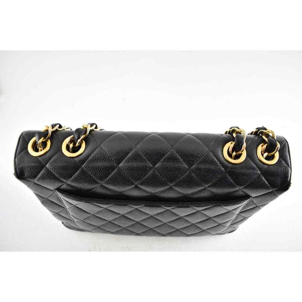 Chanel Vintage Black Caviar Gold 24K Jumbo Flap CC Logo Shoulder Crossbody Bag - Picture 7 of 12